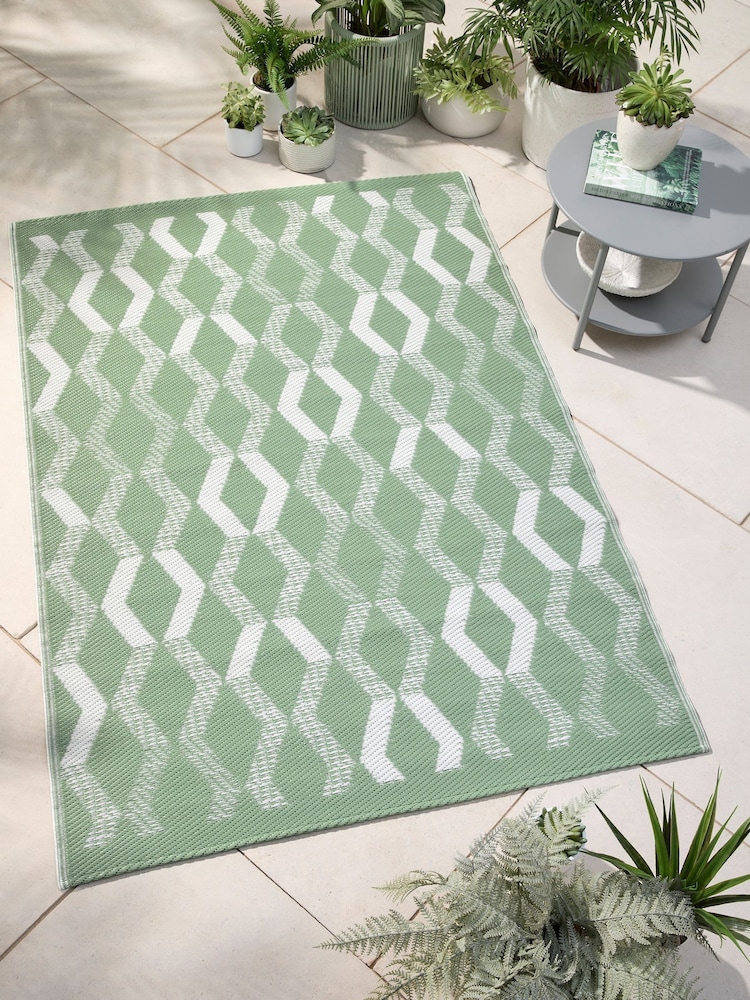Fusion Green Rico Outdoor UV Resistant Outdoor Rug - Image 1 of 3