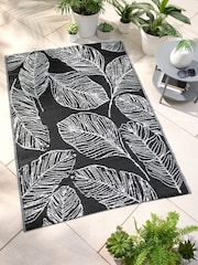 Fusion Black Matteo UV Resistant Outdoor Rug - Image 1 of 3