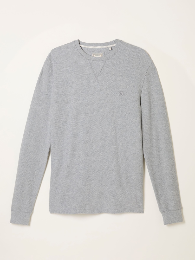 FatFace Grey Waffle Crew - Image 1 of 1