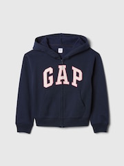 Темно-синий - худи на молнии с логотипом Gap (4-13лет) - Image 1 of 2