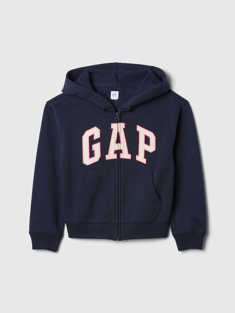 Темно-синий - худи на молнии с логотипом Gap (4-13лет) - Image 1 of 2