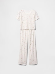 Gap White Cherry Pointelle Long Pyjamas (6-13yrs) - Image 1 of 3