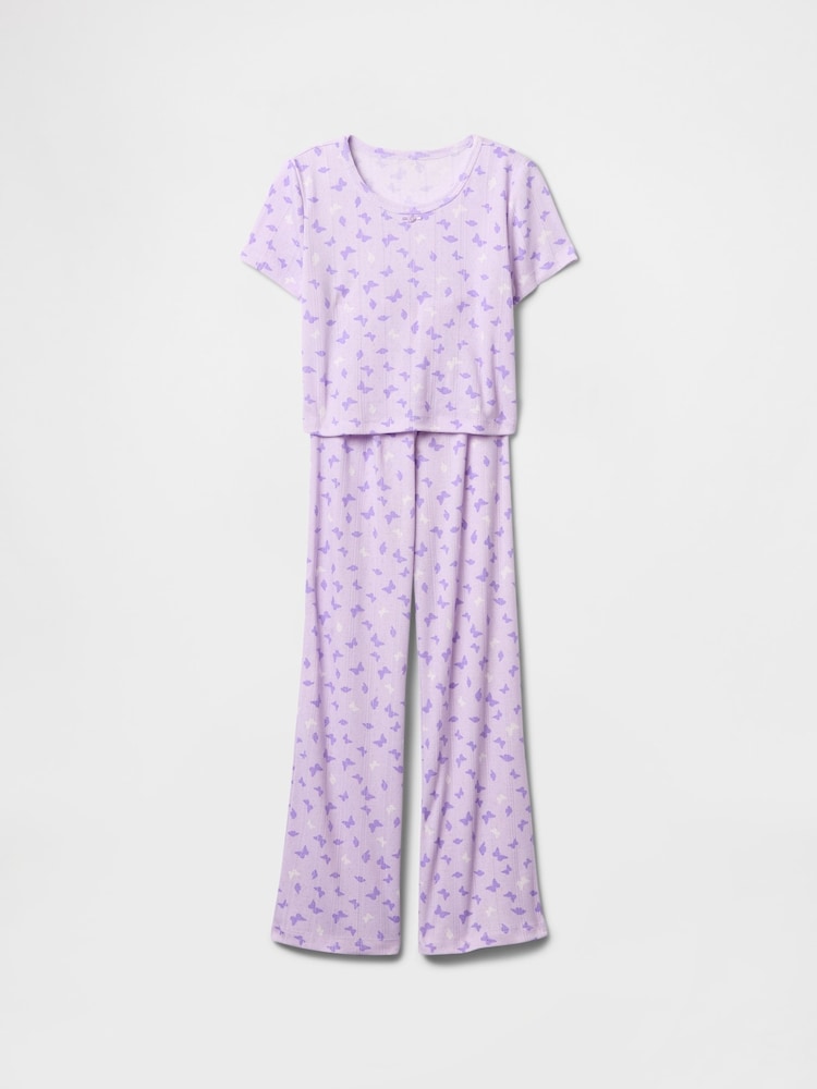 Paarse strik - Gap Pointelle Long Pyjamas (6-13yrs) - Image 1 of 3