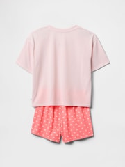 Roze met hartjesprint - Gap pointelle pyjama met korte broek (6-13jaar) - Image 2 of 3