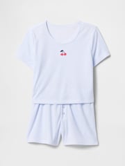 Gap Blue Cherry Pointelle Short Pyjamas (6-13yrs) - Image 1 of 3