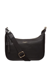 Pure Luxuries London 'Lancaster' Leather Cross-Body Black Bag - Image 1 of 7