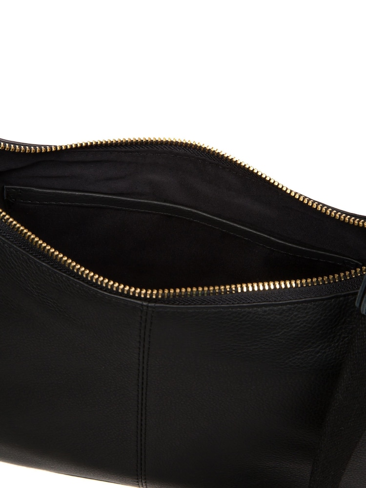 Pure Luxuries London 'Lancaster' Leather Cross-Body Black Bag - Imagen 8 de 8