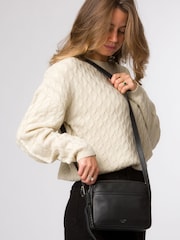 Cultured London 'Veda' Leather Cross-Body Black Bag - Image 6 of 7