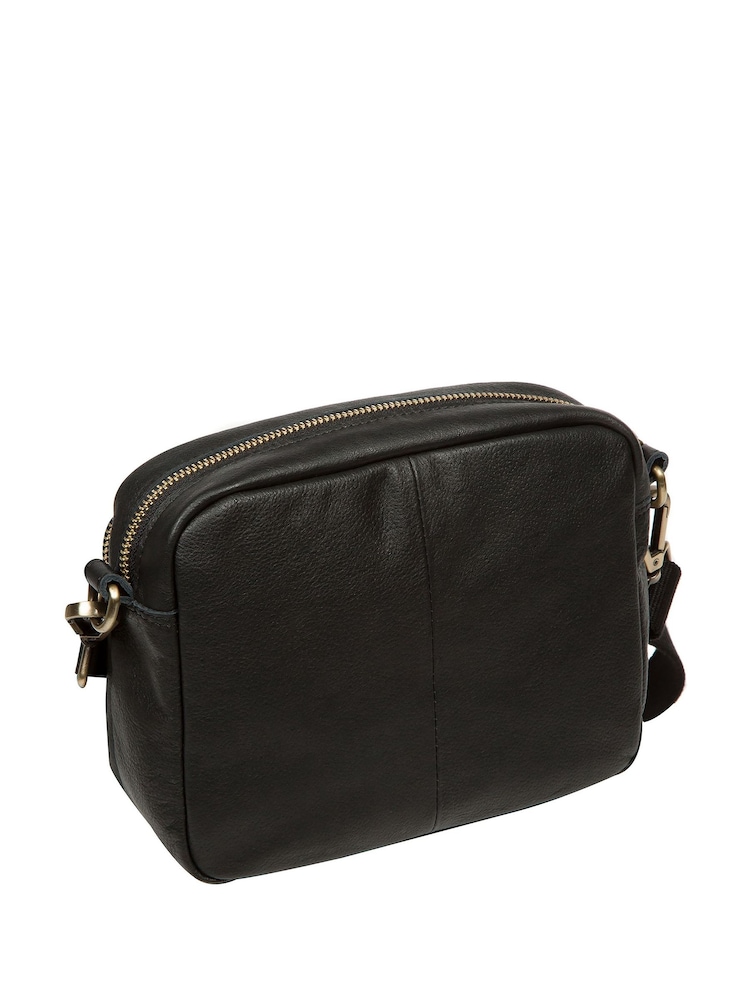 Pure Luxuries London 'Froome' Leather Cross-Body Black Bag - Image 2 of 7
