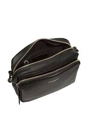 Pure Luxuries London 'Froome' Leather Cross-Body Black Bag - Image 3 of 7