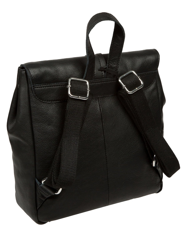 Cultured London 'Danica' Leather Black Backpack - Image 2 of 7