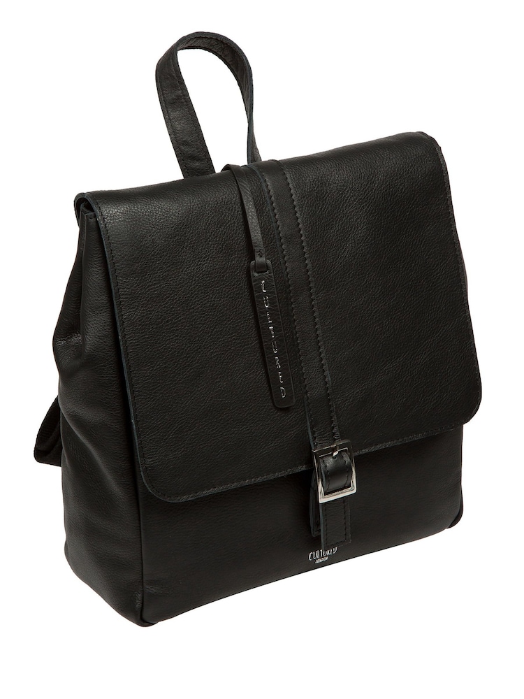 Cultured London 'Danica' Leather Black Backpack - Image 4 of 7