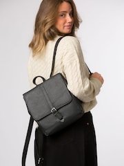 Cultured London 'Danica' Leather Black Backpack - Image 6 of 7