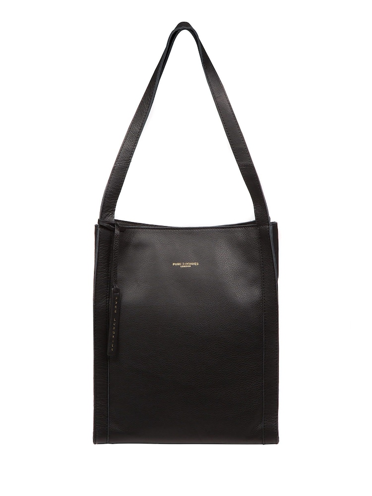 Pure Luxuries London 'Brighton' Leather Black Tote Bag - Image 1 of 7