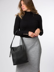 Pure Luxuries London 'Brighton' Leather Black Tote Bag - Image 6 of 7
