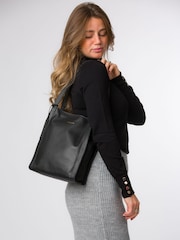 Pure Luxuries London 'Brighton' Leather Black Tote Bag - Image 7 of 7