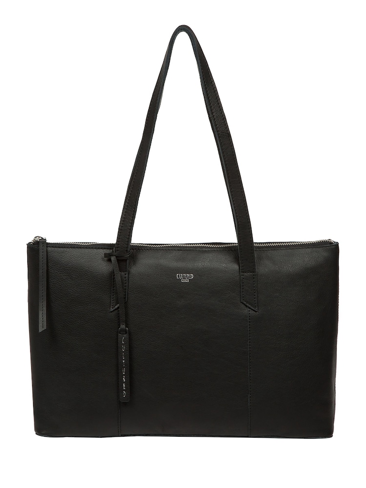 Cultured London 'Marlowe' Leather Black Tote Bag - Image 1 of 7