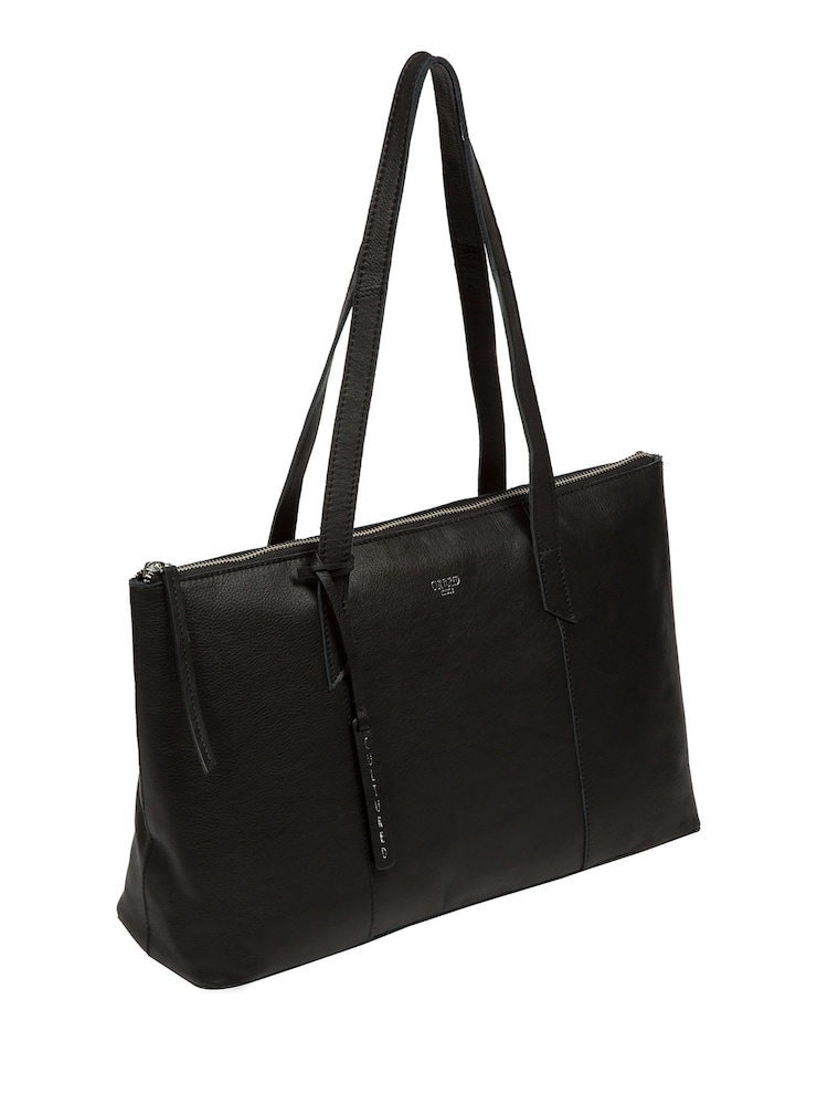 Cultured London 'Marlowe' Leather Black Tote Bag - Image 4 of 7