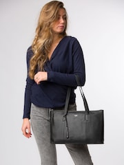 Cultured London 'Marlowe' Leather Black Tote Bag - Image 6 of 7