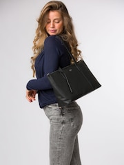 Cultured London 'Marlowe' Leather Black Tote Bag - Image 7 of 7