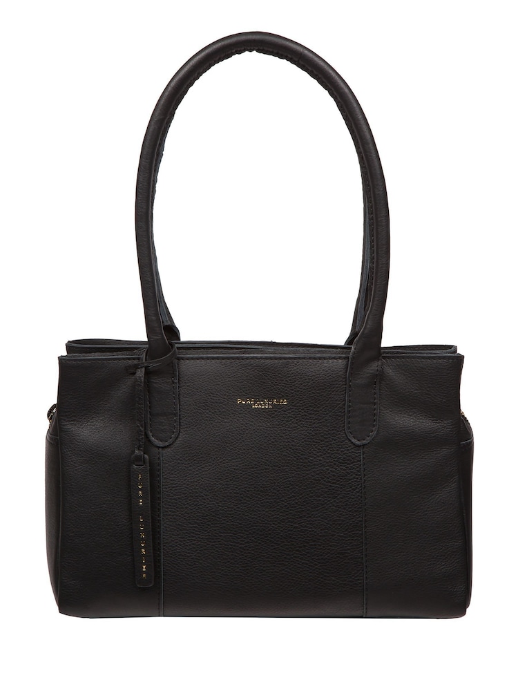 Pure Luxuries London 'Filton' Leather Black Handbag - Image 1 of 7