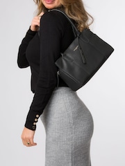Pure Luxuries London 'Filton' Leather Black Handbag - Image 6 of 7