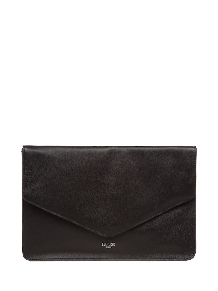 Cultured London Yara Leather Clutch Bag - Image 1 of 7 Cultured London Yara Leather Clutch Bag - Image 1 of 7