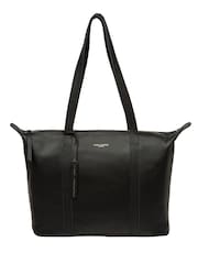 Pure Luxuries London 'Alcester' Leather Black Tote Bag - Image 1 of 7
