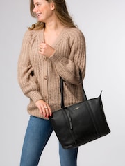 Pure Luxuries London 'Alcester' Leather Black Tote Bag - Image 7 of 7