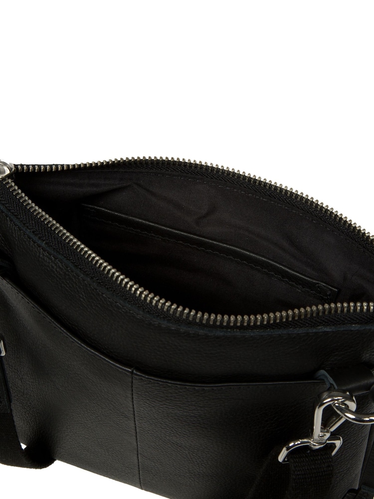 Cultured London 'Kaia' Leather Cross-Body Black Bag - Image 5 of 7