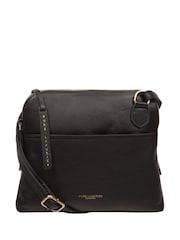 Pure Luxuries London 'Kirkham' Leather Cross-Body Black Bag - Image 1 of 7