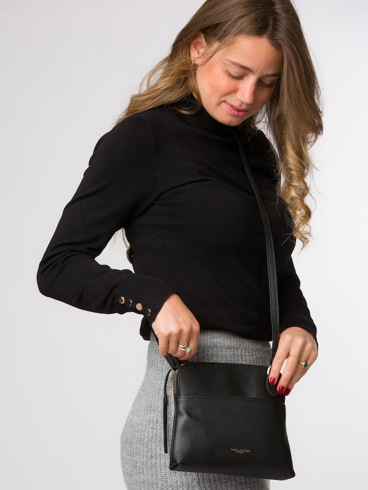 Pure Luxuries London – Umhängetasche „Kirkham“ aus schwarzem Leder - Bild 7 von 7 Pure Luxuries London – Umhängetasche „Kirkham“ aus schwarzem Leder - Bild 7 von 7
