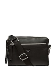 Cultured London 'Farrah' Leather Cross-Body Black Bag - Image 1 of 7