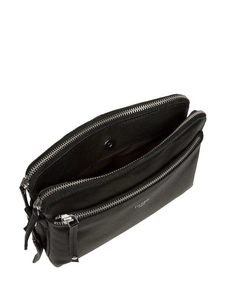 Cultured London 'Farrah' Leather Cross-Body Black Bag - Image 5 of 7