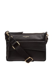 Pure Luxuries London 'Poole' Leather Cross-Body Black Bag - Image 1 of 8