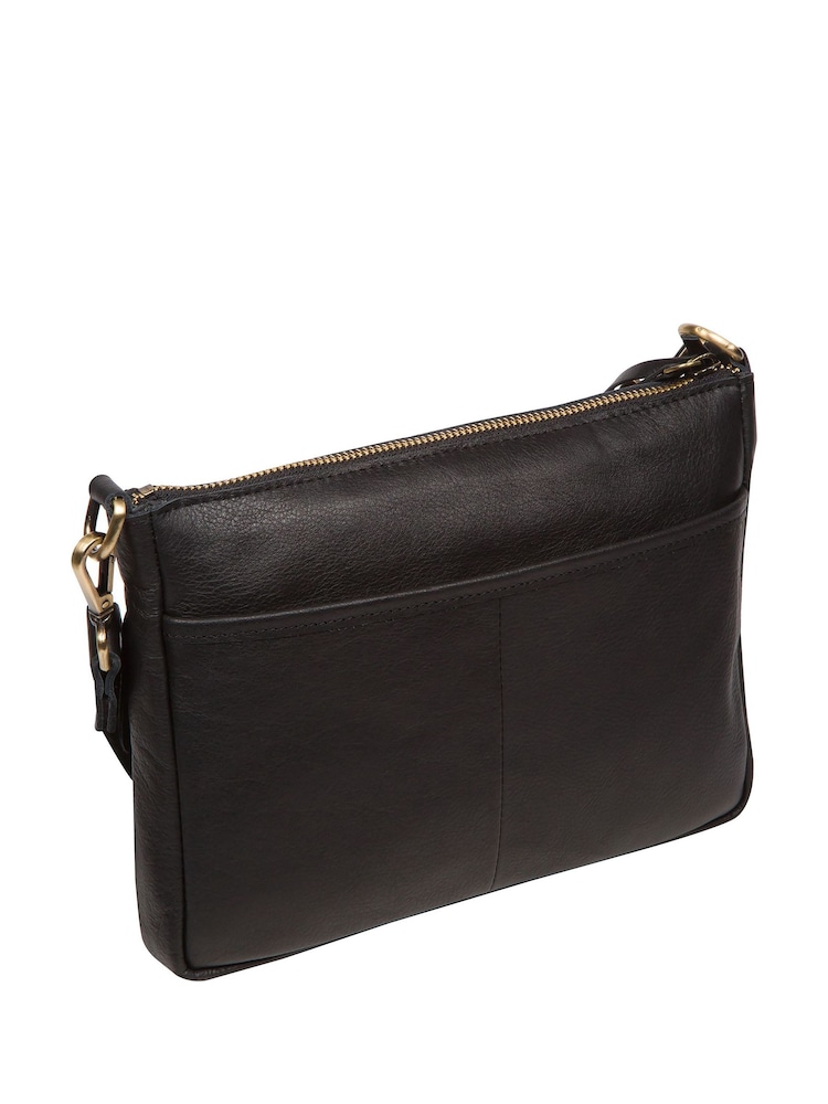 Pure Luxuries London 'Poole' Leather Cross-Body Black Bag - Image 2 of 8