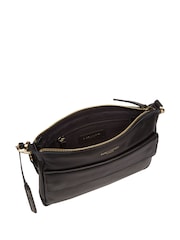 Pure Luxuries London 'Poole' Leather Cross-Body Black Bag - Image 3 of 8
