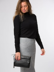 Pure Luxuries London 'Poole' Leather Cross-Body Black Bag - Image 8 of 8