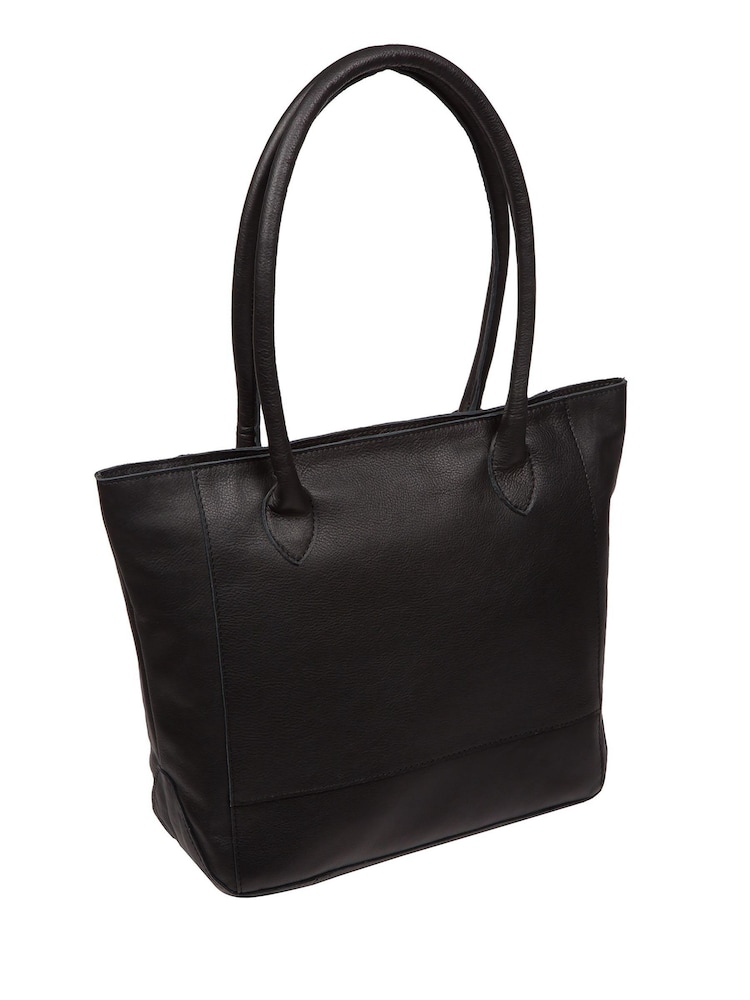 Cultured London 'Sabine' Leather Black Tote Bag - Image 2 of 6