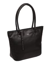 Cultured London 'Sabine' Leather Black Tote Bag - Image 4 of 6