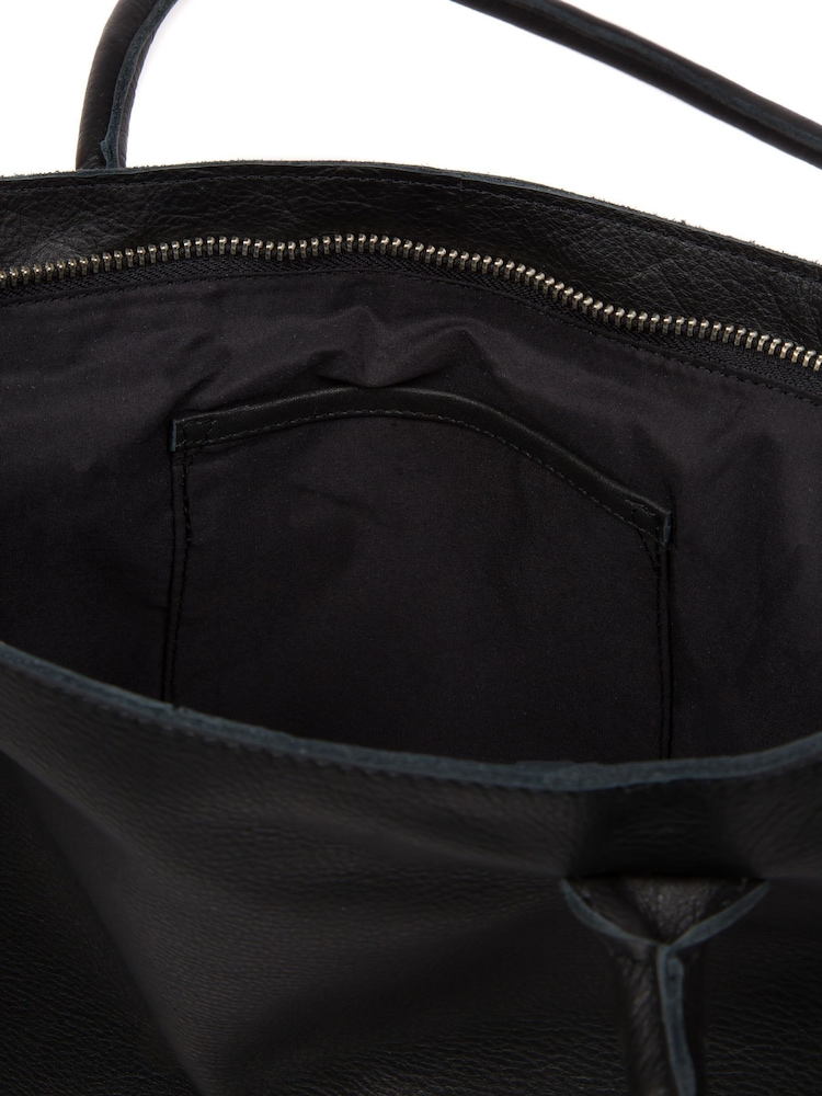 Cultured London 'Sabine' Leather Black Tote Bag - Image 5 of 6