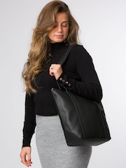 Pure Luxuries London 'Banbury' Leather Black Tote Bag - Image 2 of 6