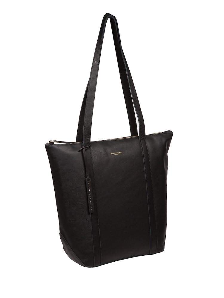 Pure Luxuries London 'Banbury' Leather Black Tote Bag - Image 6 of 6