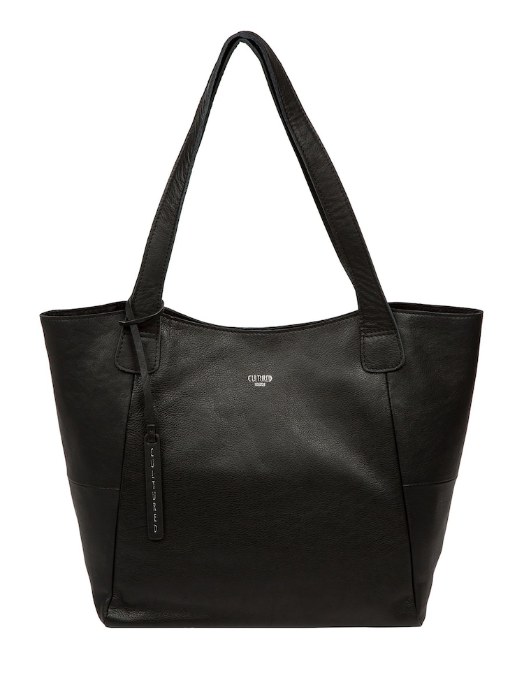 Cultured London 'Cami' Leather Black Tote Bag - Image 1 of 6