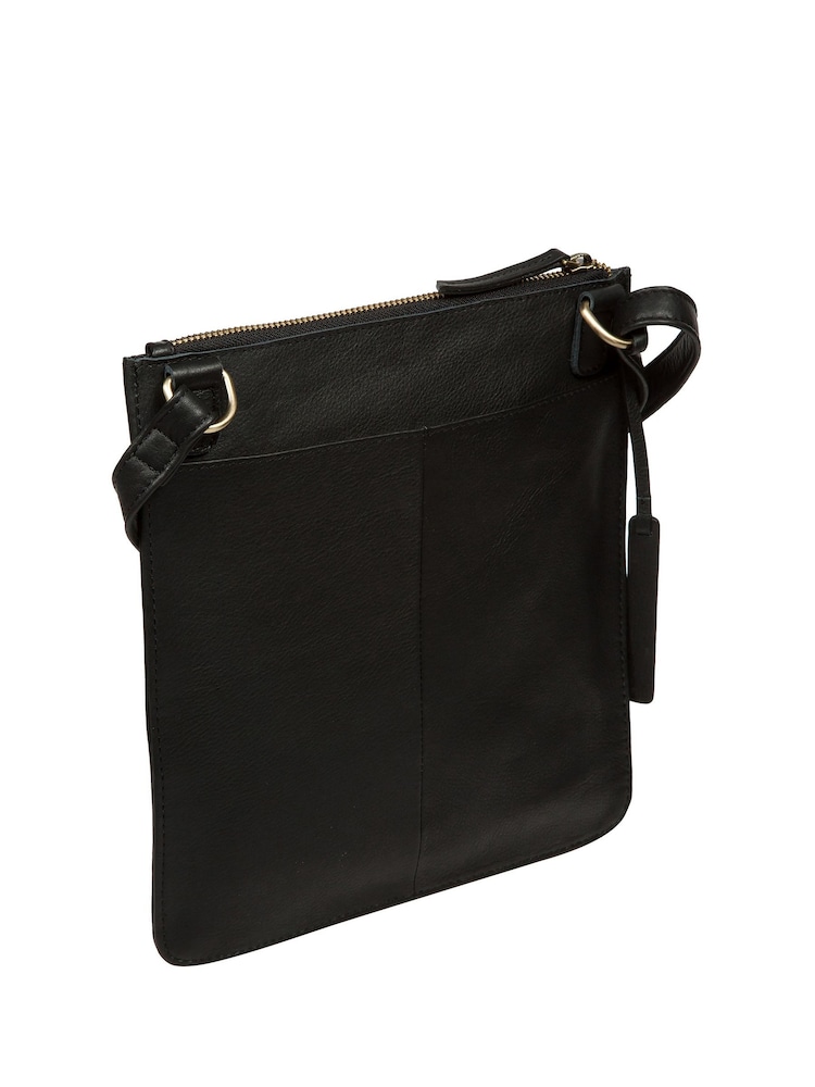 Pure Luxuries London 'Folkestone' Leather Cross-Body Black Bag - Image 2 of 6