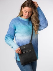 Pure Luxuries London 'Folkestone' Leather Cross-Body Black Bag - Image 6 of 6