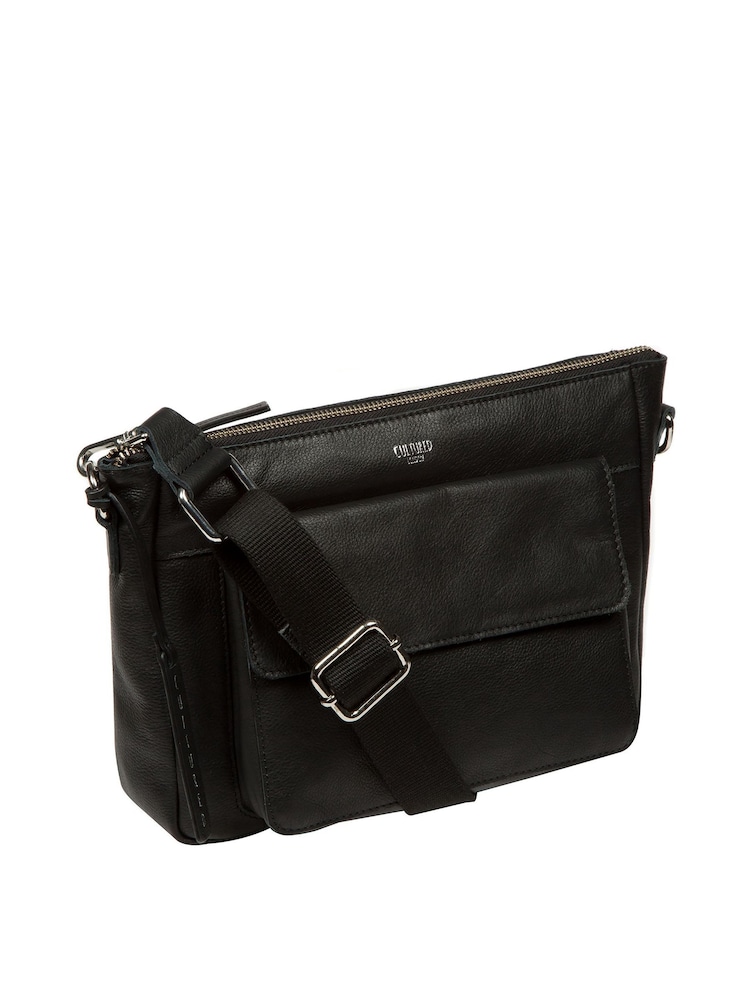 Cultured London 'Orly' Leather Cross-Body Black Bag - Image 4 of 7