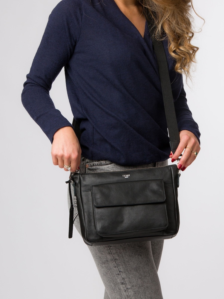 Cultured London 'Orly' Leather Cross-Body Black Bag - Image 6 of 7