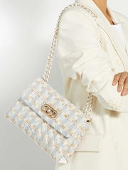 Dune London Blue Regent Small Quilted Shoulder Bag - Image 1 of 6