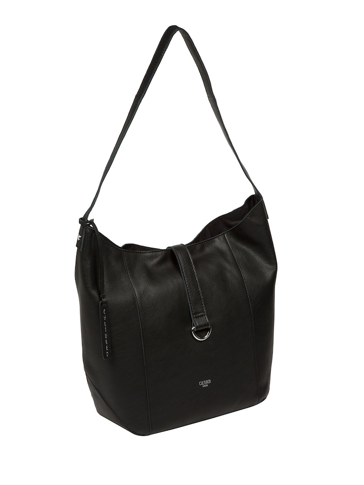 Cultured London 'Leilani' Leather Black Shoulder Bag - Image 4 of 7